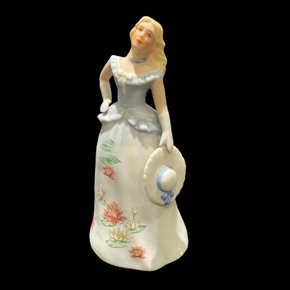 Vintage 1980's Enesco Lady Bell Porcelain Birthday Bell - Picture 1 of 5